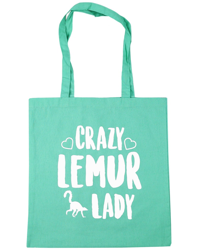 10 litres Crazy lemur lady Tote Shopping Gym Beach Bag 42cm x38cm