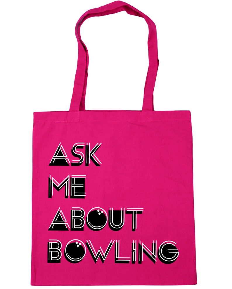 10 litres Ask Me About Bowling Ten Pin Bowling Tote Shopping Gym Beach Bag 42cm x38cm