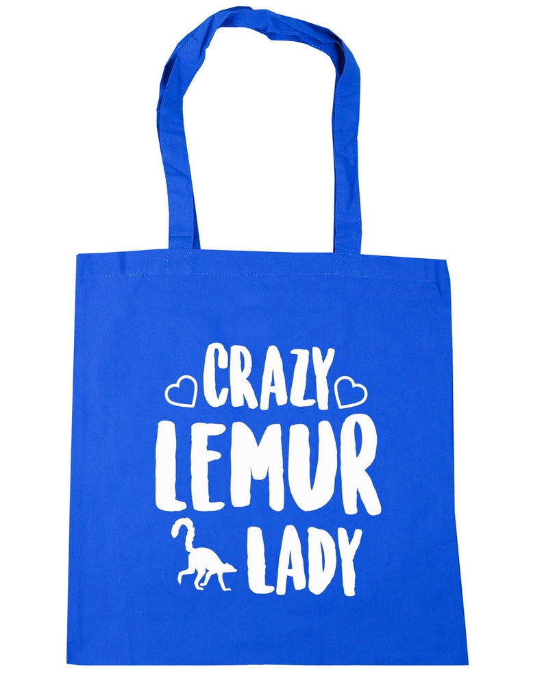 10 litres Crazy lemur lady Tote Shopping Gym Beach Bag 42cm x38cm