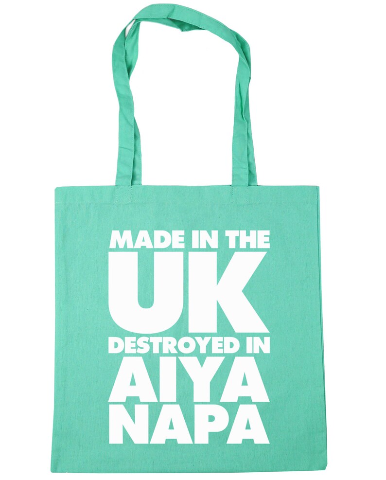 10 litres Made in the UK Destroyed in Aiya Napa Tote Shopping Gym Beach Bag 42cm x38cm