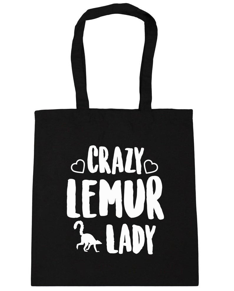 10 litres Crazy lemur lady Tote Shopping Gym Beach Bag 42cm x38cm
