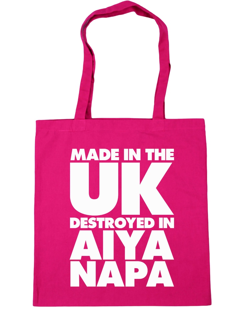 10 litres Made in the UK Destroyed in Aiya Napa Tote Shopping Gym Beach Bag 42cm x38cm