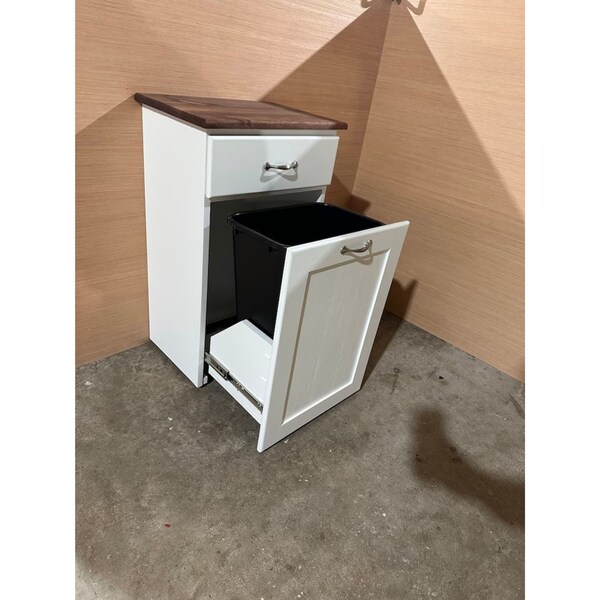 Pull out trash can cabinet