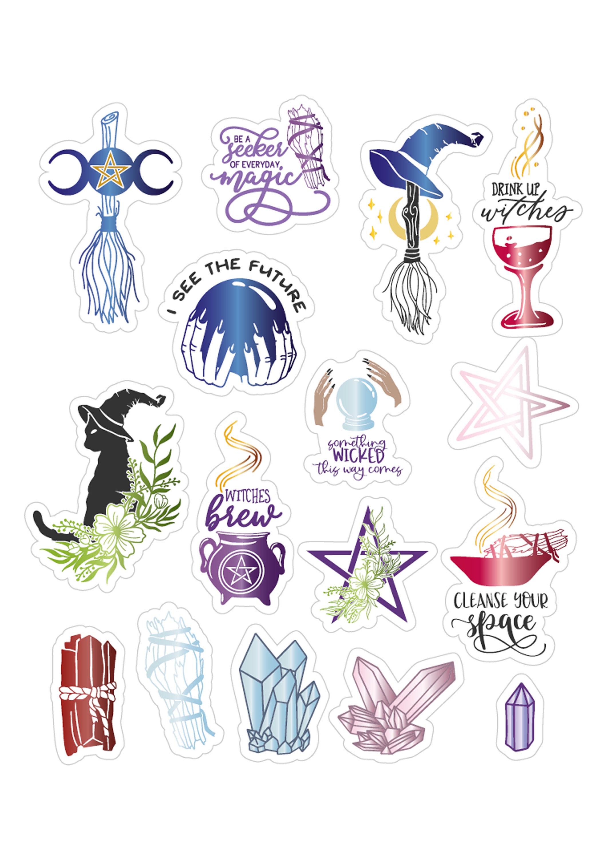 16 Wicca Stickers Wicca Stickers Etsy