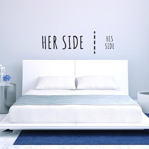Her Side | His Side Wall Decal Decor Funny Bedroom Wall Sticker Art Vinyl Decal Good Hose Home Decoration Gift Idea