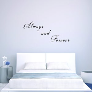 Always and Forever Wall Decal Inspirational Quote Decor Wall Sticker Motivation Art Vinyl Decal Good Home Decoration Gift Idea