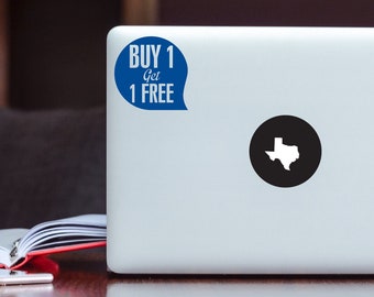 Texas / The Lone Star State United States state borders US black circle light cover Apple MacBook / Laptop / iPad Decal sticker