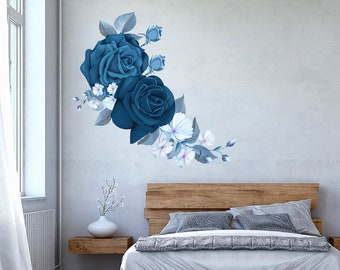 Roses set Wall Decal, Floral Wall Decals, Wallpaper Home Decor Decals, Rose Vinyl, Flower Wall Stickers, Painting Flower Decals.