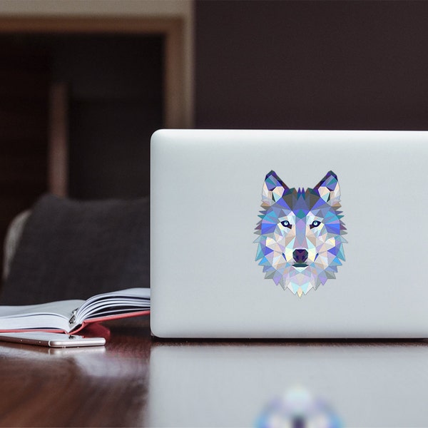 Modern Geometric Wolf spirit animal Apple MacBook / Laptop / iPad color Decal sticker Low poly