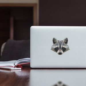 Modern Geometric Raccoon spirit animal Apple MacBook / Laptop / iPad color Decal sticker Low poly