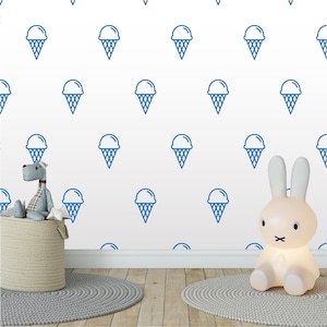 Ice cream wall Pattern Decal Sweet Gelato ornament Sweets Sticker Living room Kids Nursery Bedroom Wallpaper Vinyl Decals Home Decor Sticker