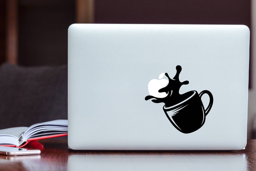 Coffee Spilled on Apple MacBook Decal / Laptop Decal / iPad Decal Vinyl Sticker Etsy