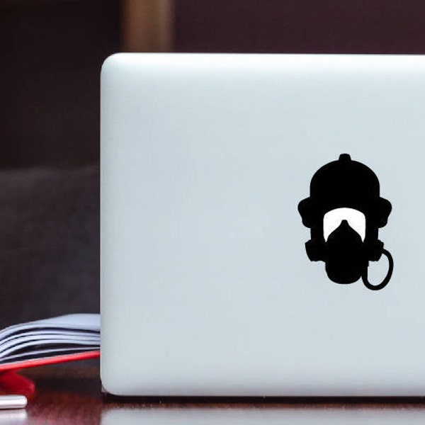 Firefighter Mask glowing Apple MacBook Decal / Laptop Decal / iPad Decal vinyl sticker