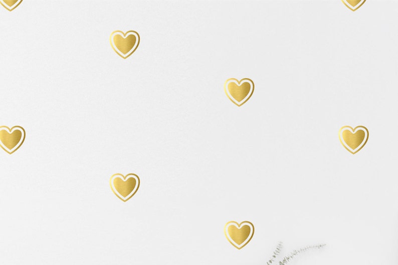 Gold Heart Wall Decal Kids Room Shape Wall Sticker, Kids Bedroom ...