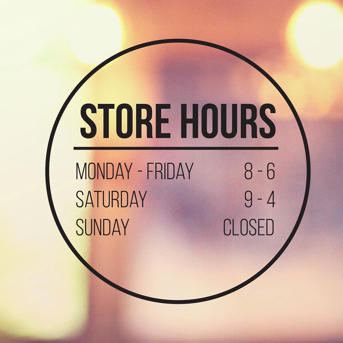Custom Store Hours circle Decal Business Hours Store Sign Etsy
