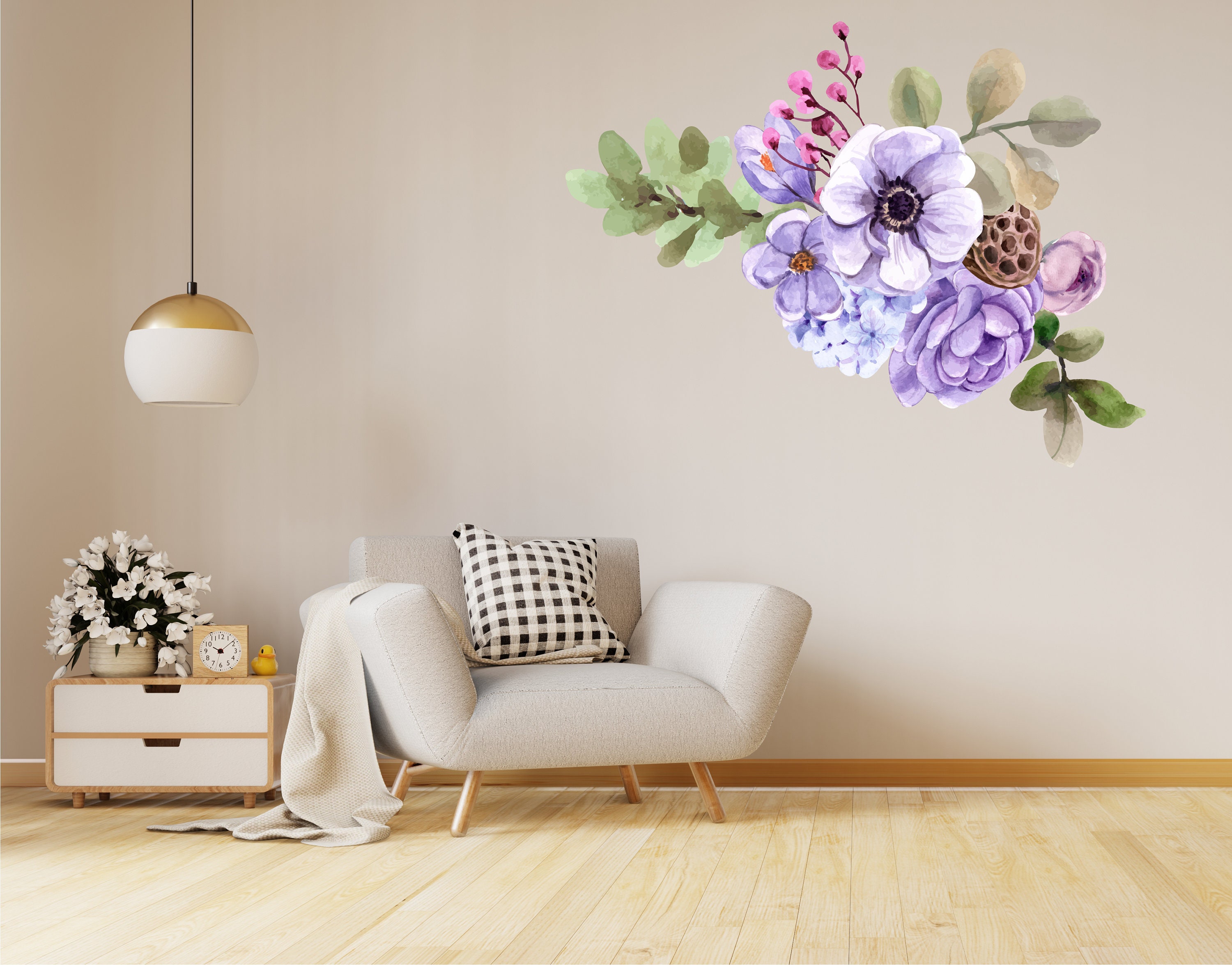 Wildflowers Set Wall Decal, Floral Wall Decals, Wallpaper Home Decor ...