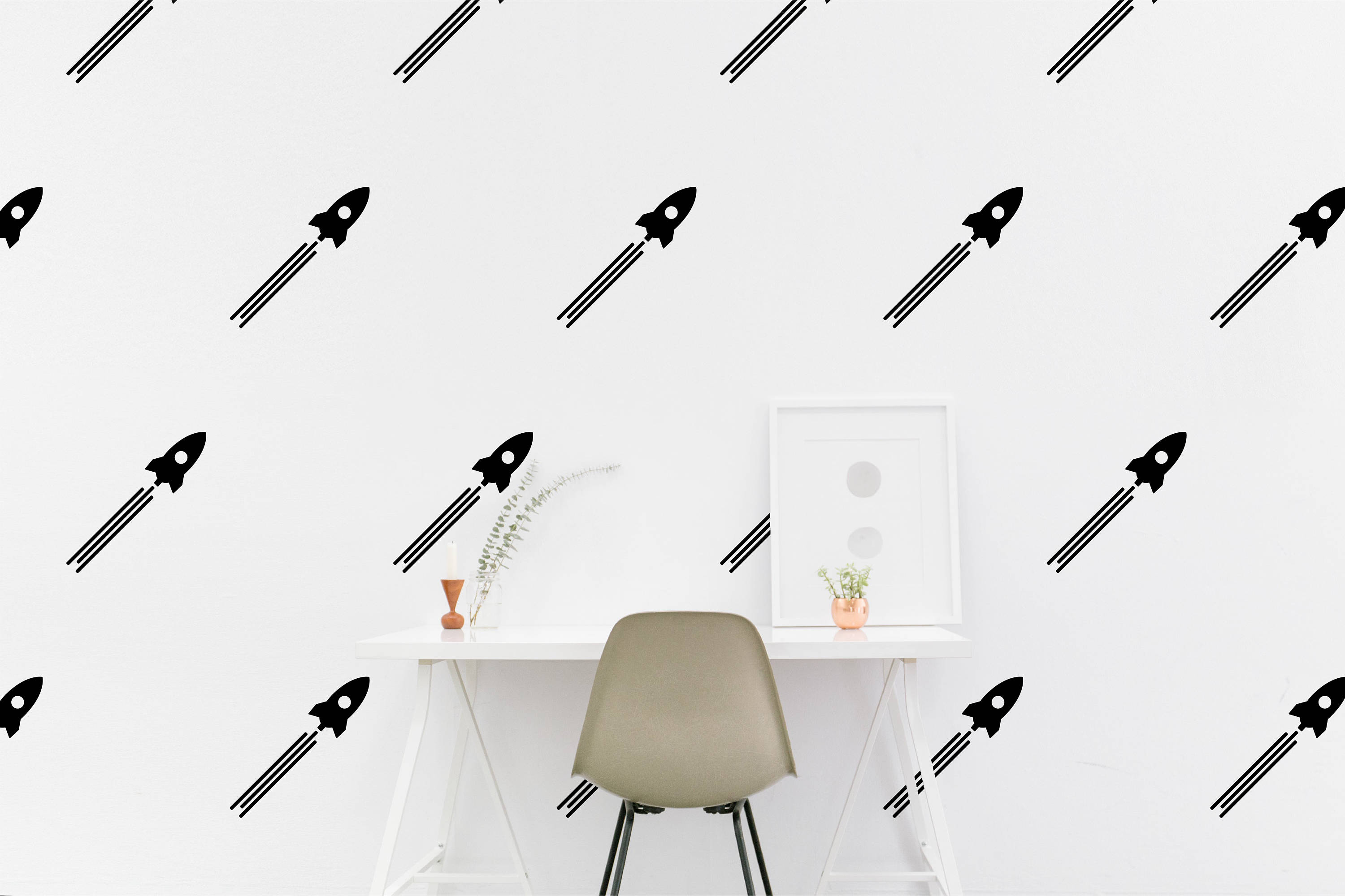 Space Ship Wall Decal Kids Room Rocket Wall Sticker Nursery Etsy