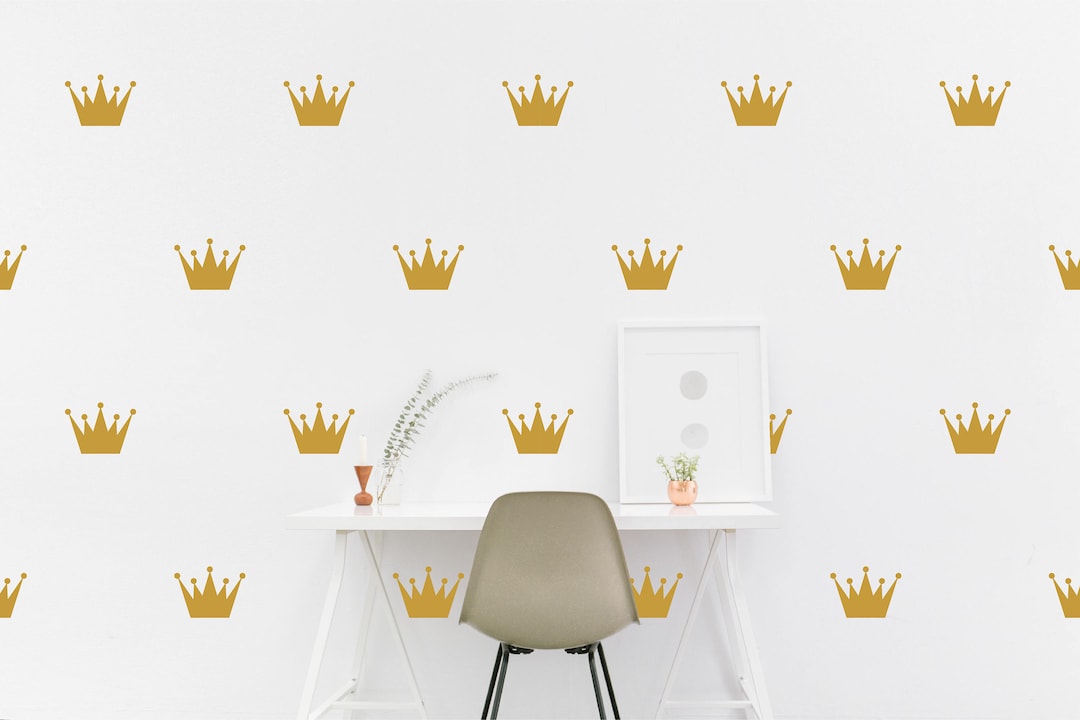 Gold Crown Wall Decal King, Queen Crowns Kids Room Wall Sticker Kids ...