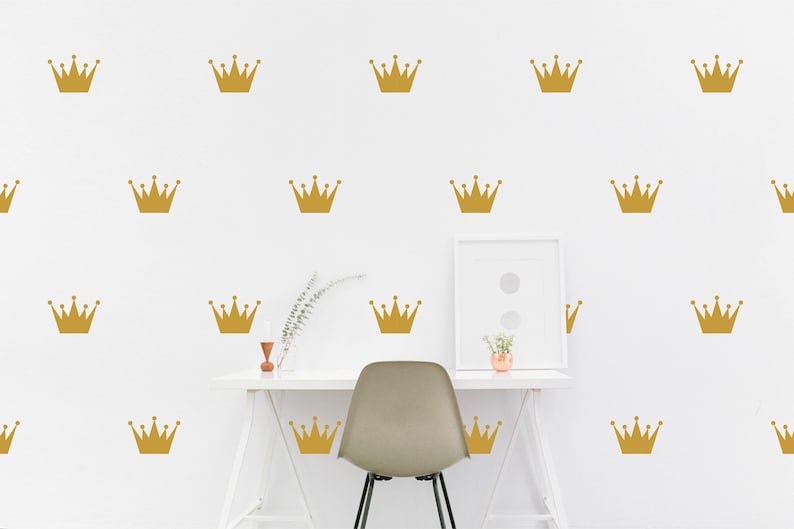 gold crown wall decal king queen crowns kids room wall | etsy