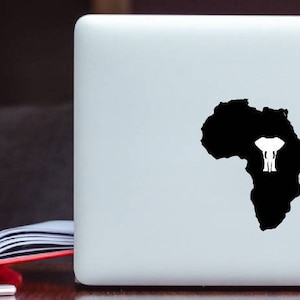 Africa continente incandescente Macbook Decal elefante silhouette Decalcomanie da Apple MacBook / Laptop decalcomania / iPad decalcomania vinile adesivo