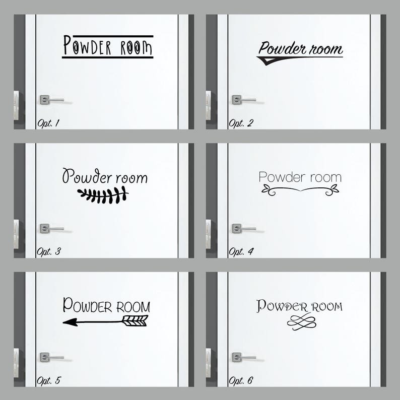 Powder Room Decal / Powder Room Sticker / Powder Room Door Etsy