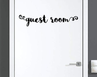 Gast kamer Decal / kamer Sticker gast / gast kamer deur Decal Art of muur sticker Vinyl grappig prachtige glamoureuze cadeau