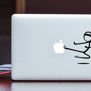 Stickman Karate kick glowing Apple MacBook Decal / Stick figure Karate atack Laptop Decal / iPad Decal vinyl sticker