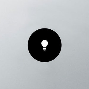 Light Bulb circle light cover Apple MacBook / Laptop Decal sticker image 2