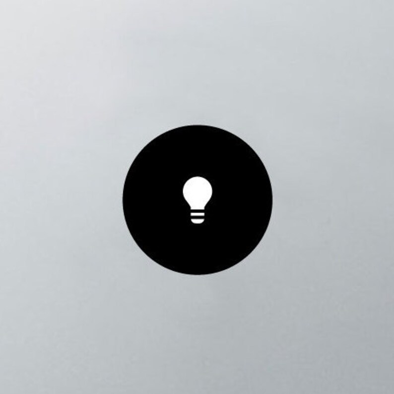 Light Bulb circle light cover Apple MacBook / Laptop Decal sticker image 2