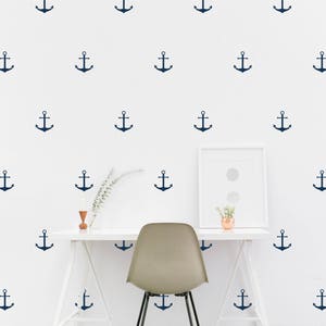 Ancora parete Decalcomania Nautica Ancora Marina Camera per bambini Parete Adesivo Vivaio Camera da letto Classico Modello Sfondo Vinile Decalcomanie Adesivi Home Decor