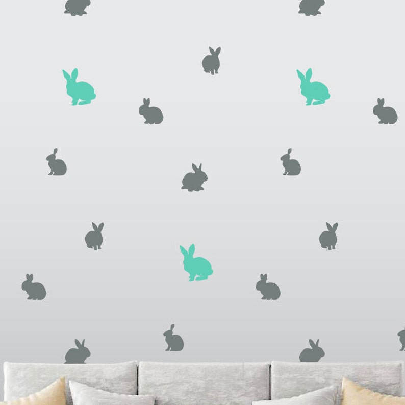 Bunny Rabbit Wall Decal Kids Room Nursery Bun Wall Sticker Etsy