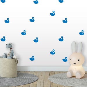 Swan Pattern Decal Wall Swans kid room Nursery Sticker girl Bird geese Living Bedroom Wallpaper Vinyl Wall Decals Home Decor Stickers