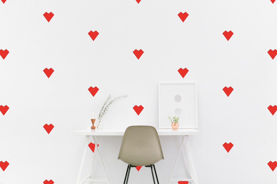 Heart Wall Pattern Decal Kids Room Shape Wall Sticker, Kids Bedroom ...