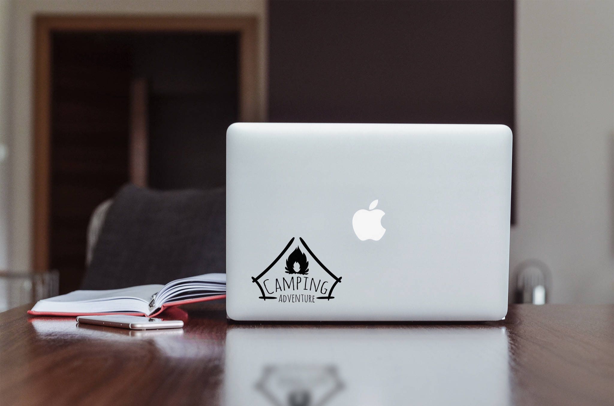 Sticker Over Computer Campera Camping Adventure Decal Camp Tent Camp Fire Apple MacBook Sticker ...
