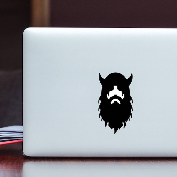 Viking Kopf leuchtende Apple MacBook Aufkleber / Laptop Aufkleber / iPad Aufkleber Vinyl Aufkleber