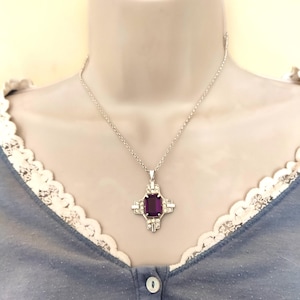 Vintage Art Deco amethyst and crystal pendant