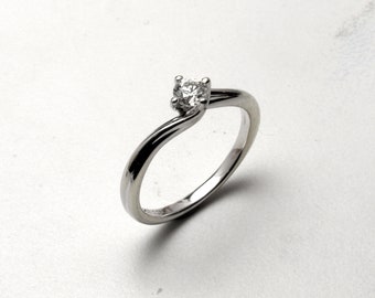 1/4 carat white gold solitaire engagement ring