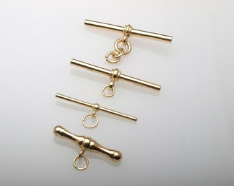 Vintage solid gold Albert chain T bars