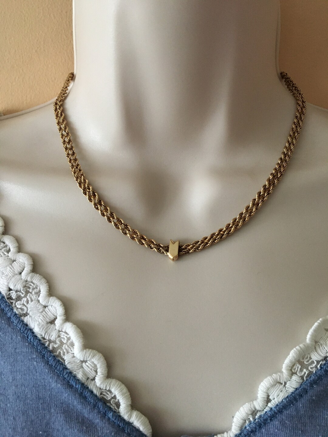 Gold Doublestrand Rope Necklace Etsy UK