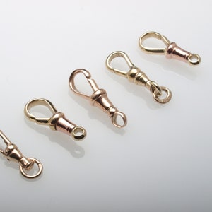 Vintage gold watch chain swivel clasps. Yellow and rose gold