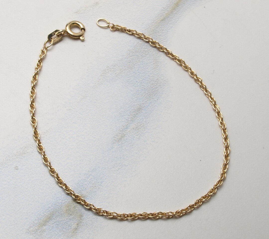 9ct Gold Rope Bracelet Etsy