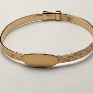 Rolled gold expandable Christening bracelet