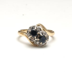 18ct diamond and sapphire cluster ring