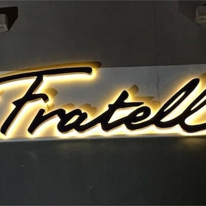 Letrero de letras de canal LED con iluminación invertida de metal acrílico, letrero retroiluminado de metal personalizado, letrero iluminado, letrero con logotipo de la empresa, letrero con halo de logotipo