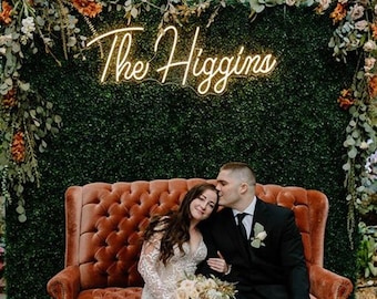 Custom Wedding Neon Sign: Personalized Backdrop Decor