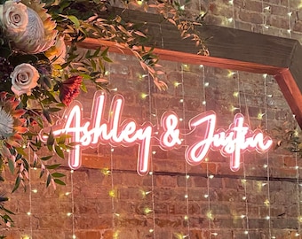 Custom Wedding Neon Sign: Personalized Backdrop Decor