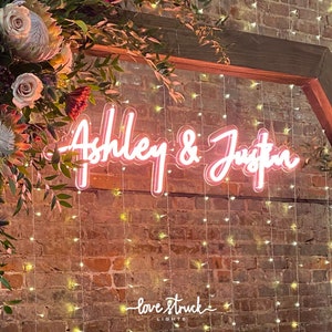 Letrero de neón de boda personalizado, letrero de neón con apellido personalizado, letrero de neón para decoración de fondo de boda