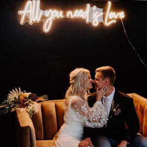 all you need is love for Wedding Light, Personalized All you need is Love Neon Wedding Sign, Wedding and Photobooth Wall Decor Neon Sign