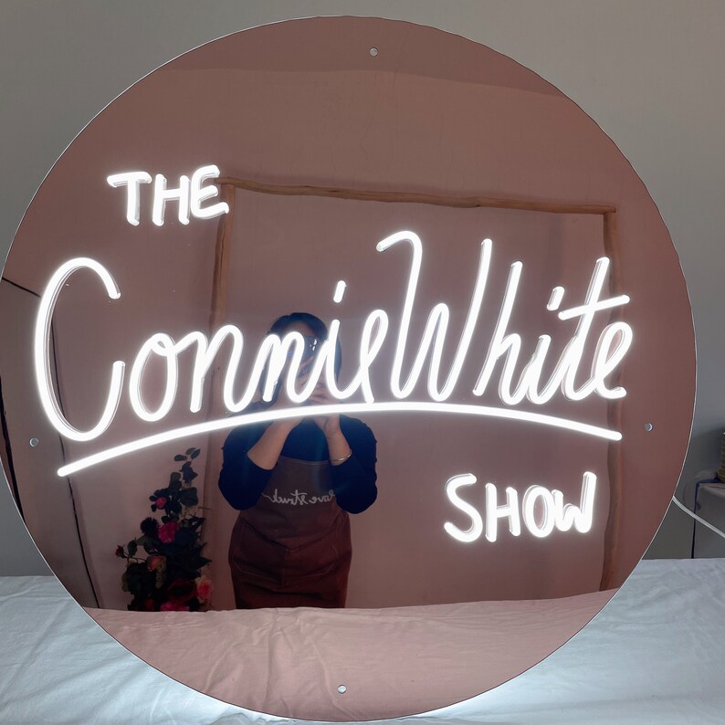 Rose Gold Neon Signs Mirror With Light Neon Wedding Sign Etsy