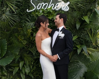 Custom Neon Sign, Personalized Wedding Decor, Greenery Wall Sign